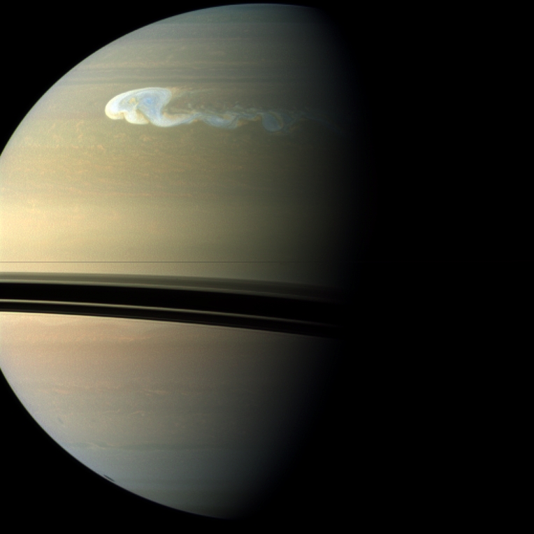 Storm as Wide as Earth Rages on Saturn